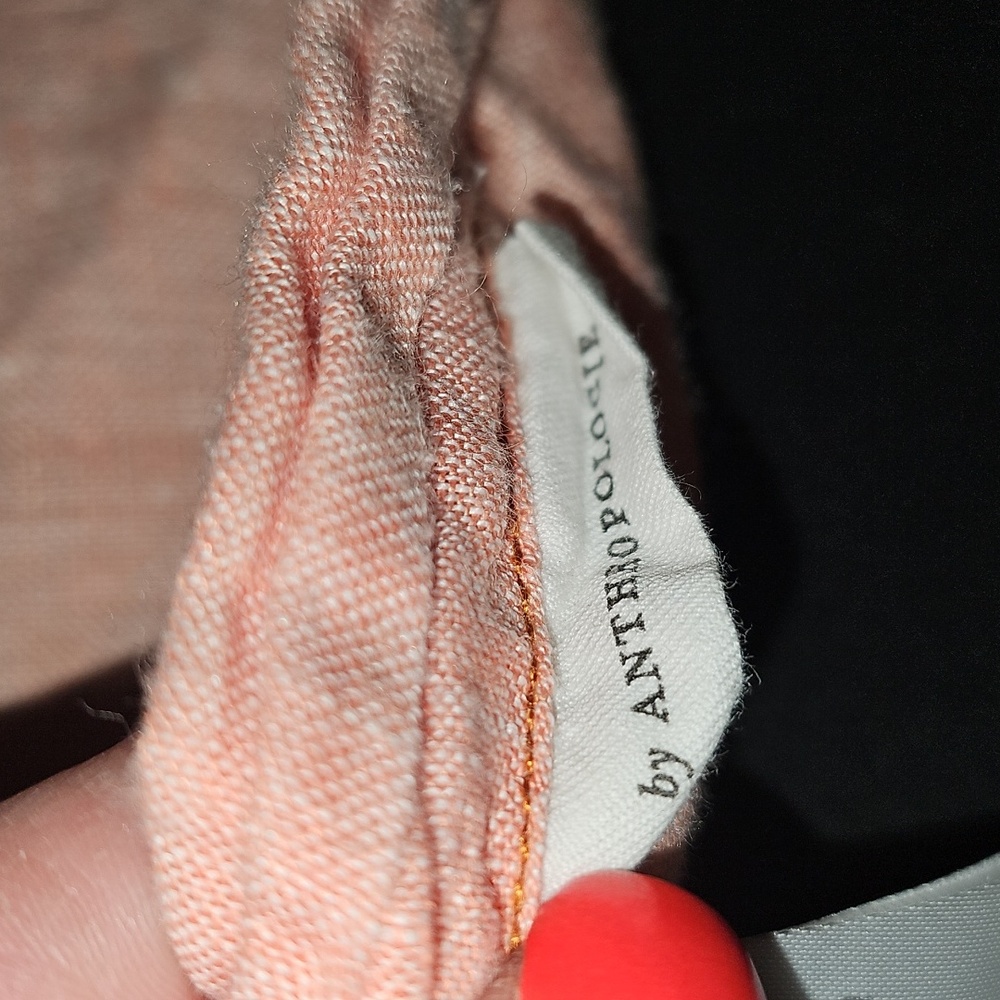 Final $! Anthropologie Harmony Hemp Salmon Pink King Duvet - Picture 6 of 11